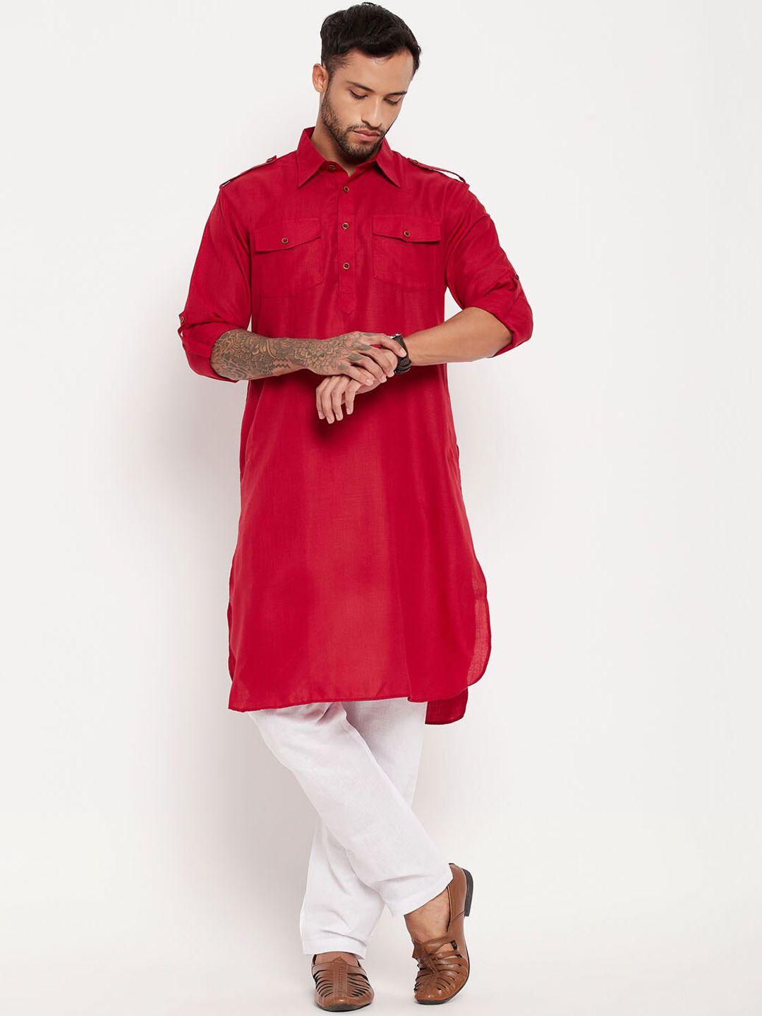 vm shirt collar regular kurta with pyjamas set