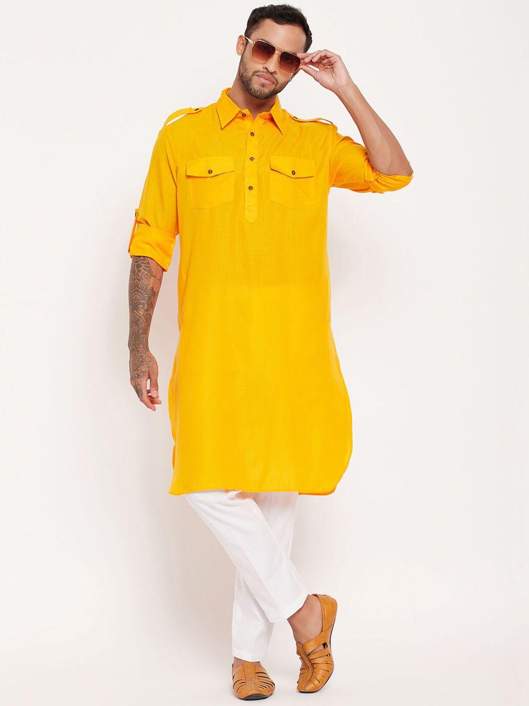 vm shirt collar roll up sleeves pathani kurta with pyjamas