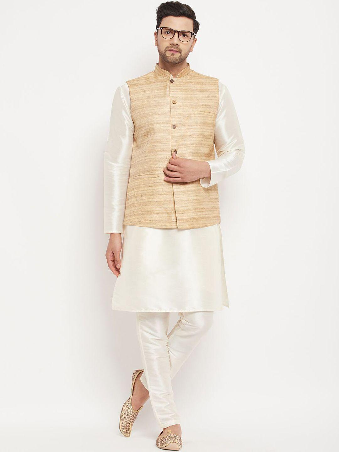 vm straight kurta with pyjamas & nehru jacket