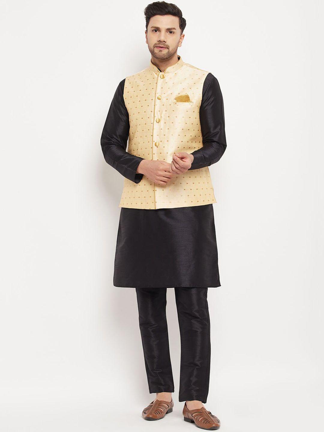 vm straight kurta with pyjamas & nehru jacket