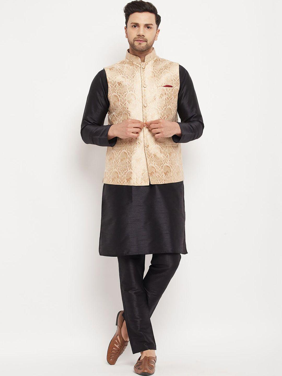 vm straight kurta with pyjamas & nehru jacket