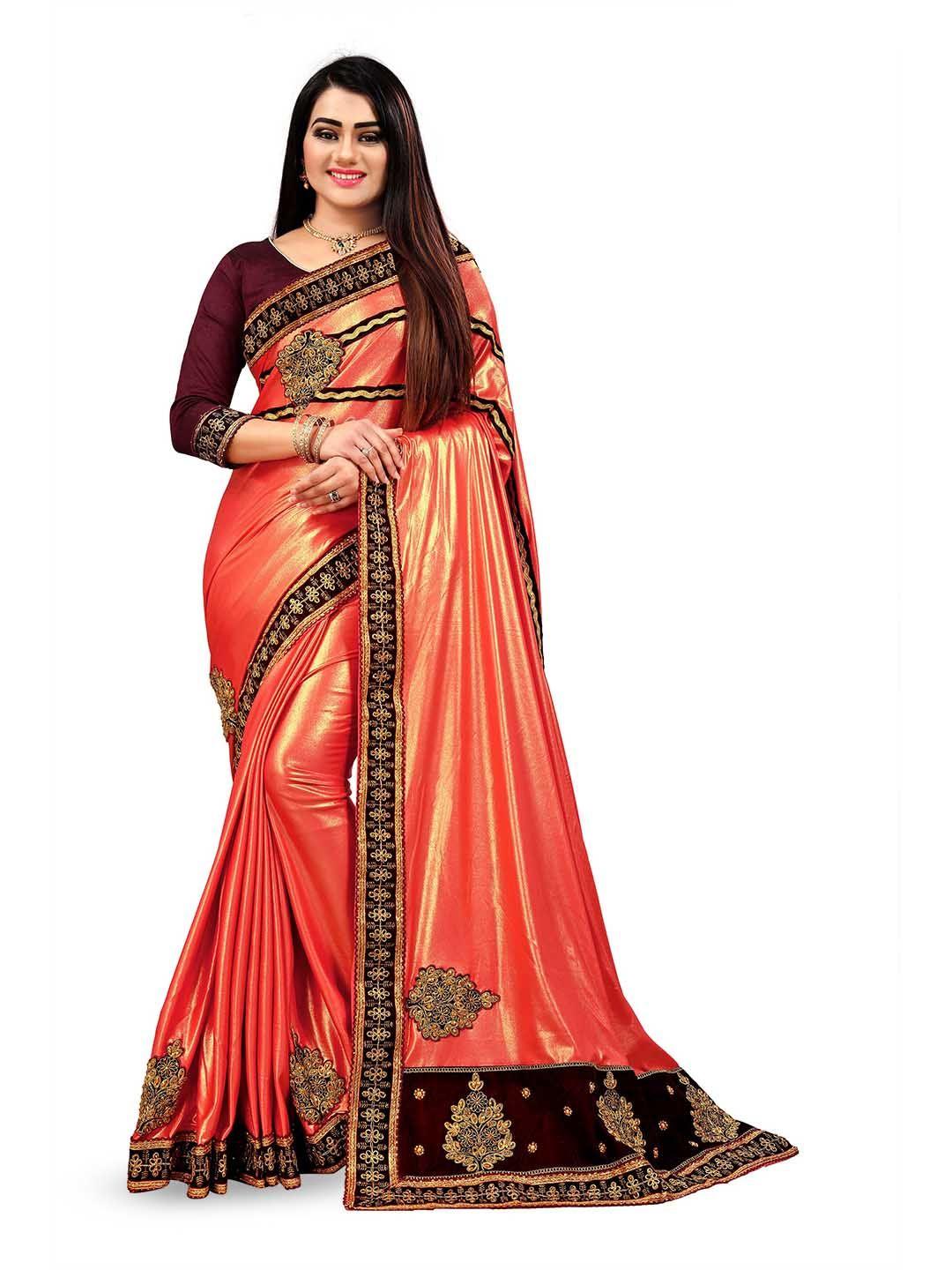 vm tejani embellished embroidered silk blend saree