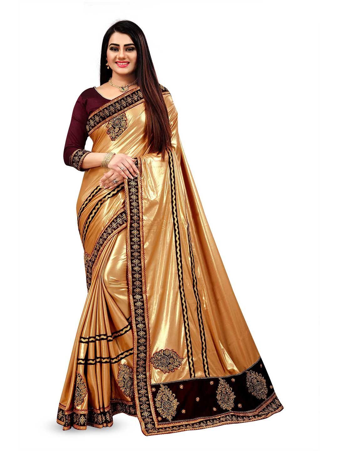 vm tejani embellished embroidered silk blend saree
