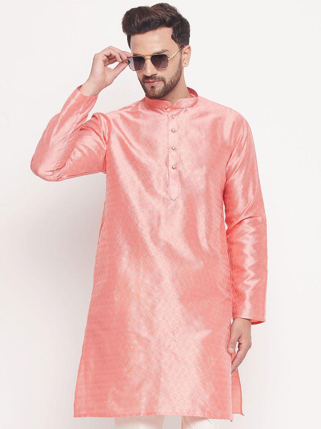 vm woven design mandarin collar kurta