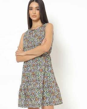 vmi flita floral print fit & flare dress