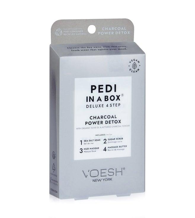 voesh deluxe pedicure in a box 4 step charcoal power detox - 35 gm
