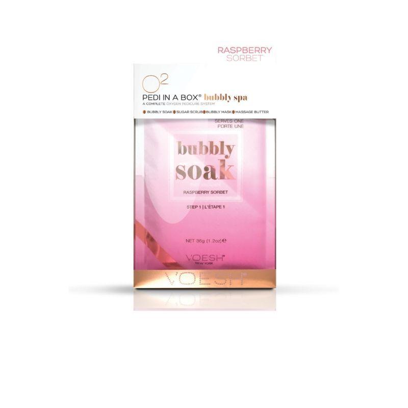 voesh o2 bubbly spa oxygen pedicure in a box (4 step) - raspberry sorbet