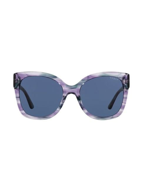 vogue eyewear blue rectangular uv protection sunglasses for women