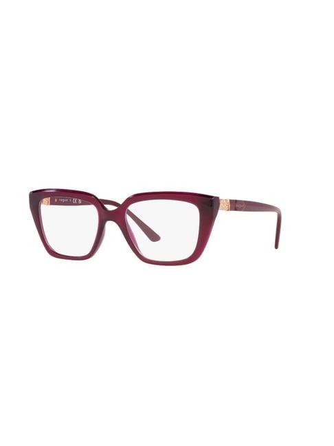 vogue eyewear maroon rectangular eye frames for women