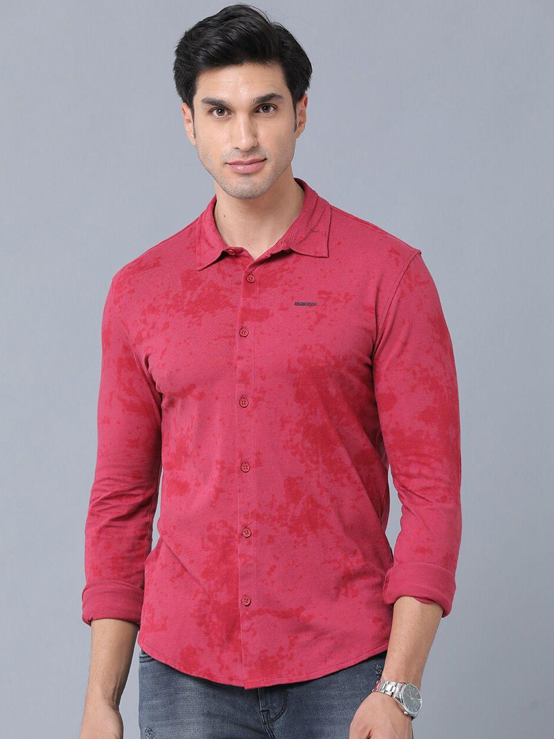 voi jeans abstract printed slim fit cotton casual shirt