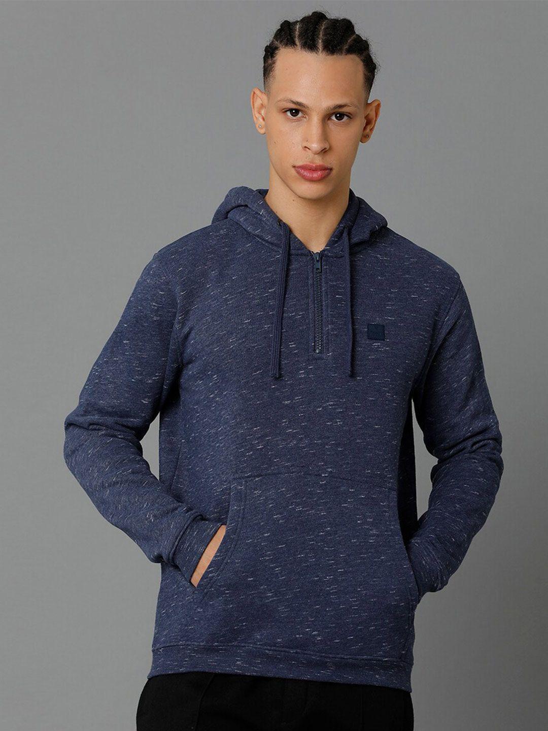 voi jeans men hooded printed fleece sweatshirt