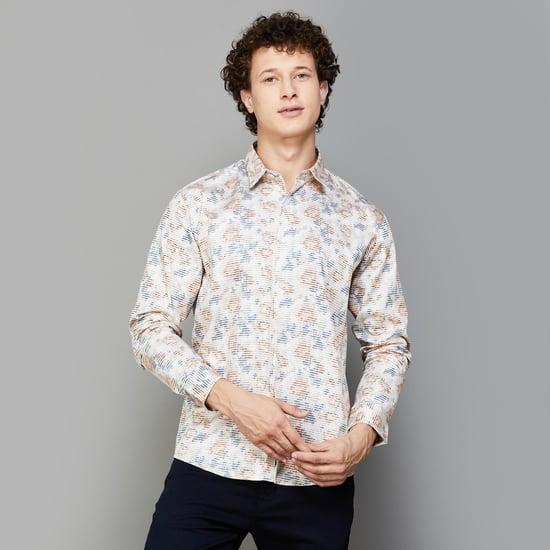 voi jeans men printed regular fit casual shirt