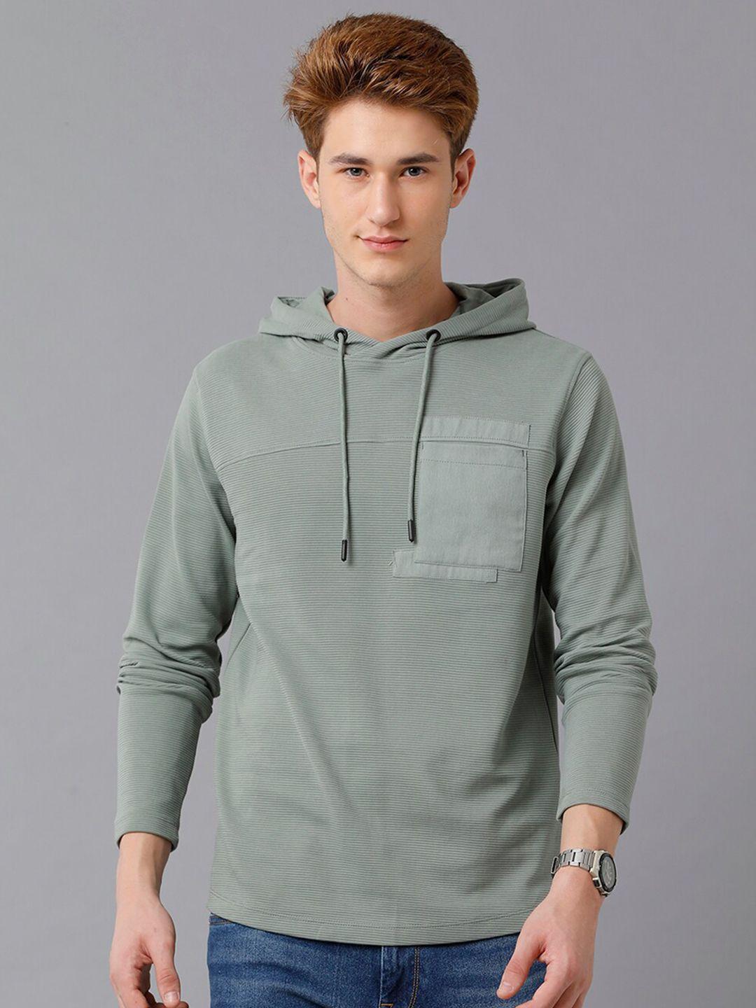 voi jeans men striped hooded neck t-shirt