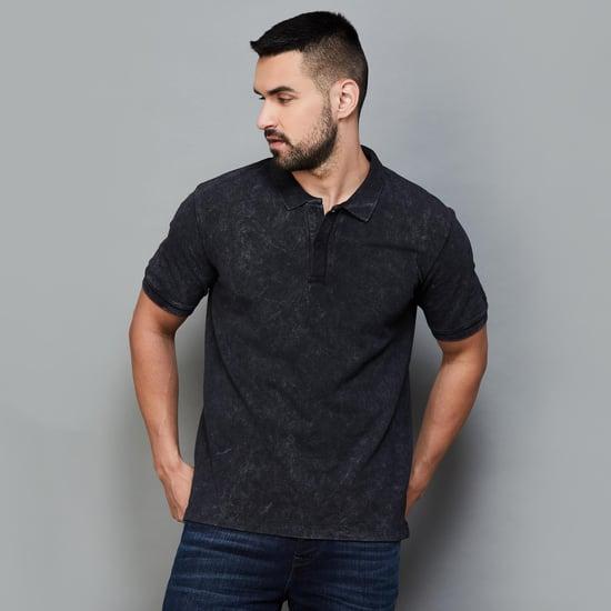 voi jeans men washed regular fit polo t-shirt