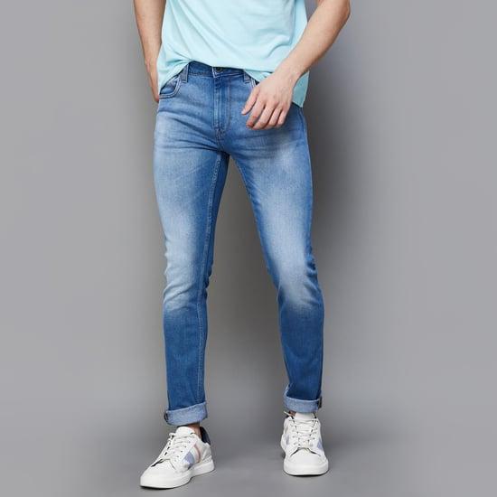 voi jeans men washed skinny fit jeans