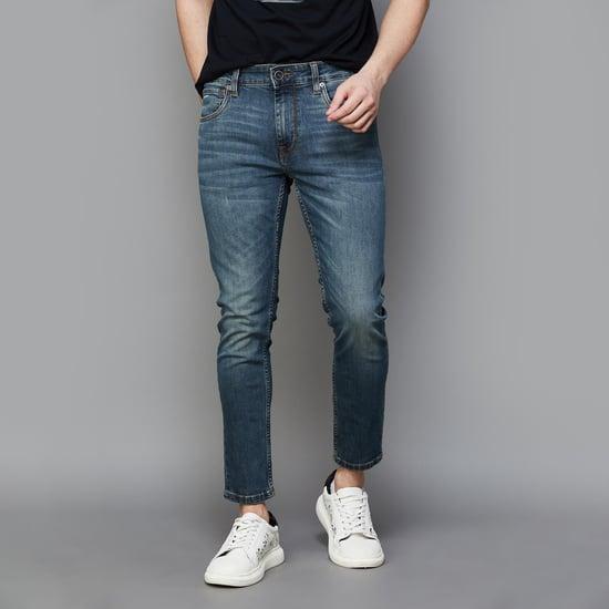 voi jeans men whiskered slim tapered jeans