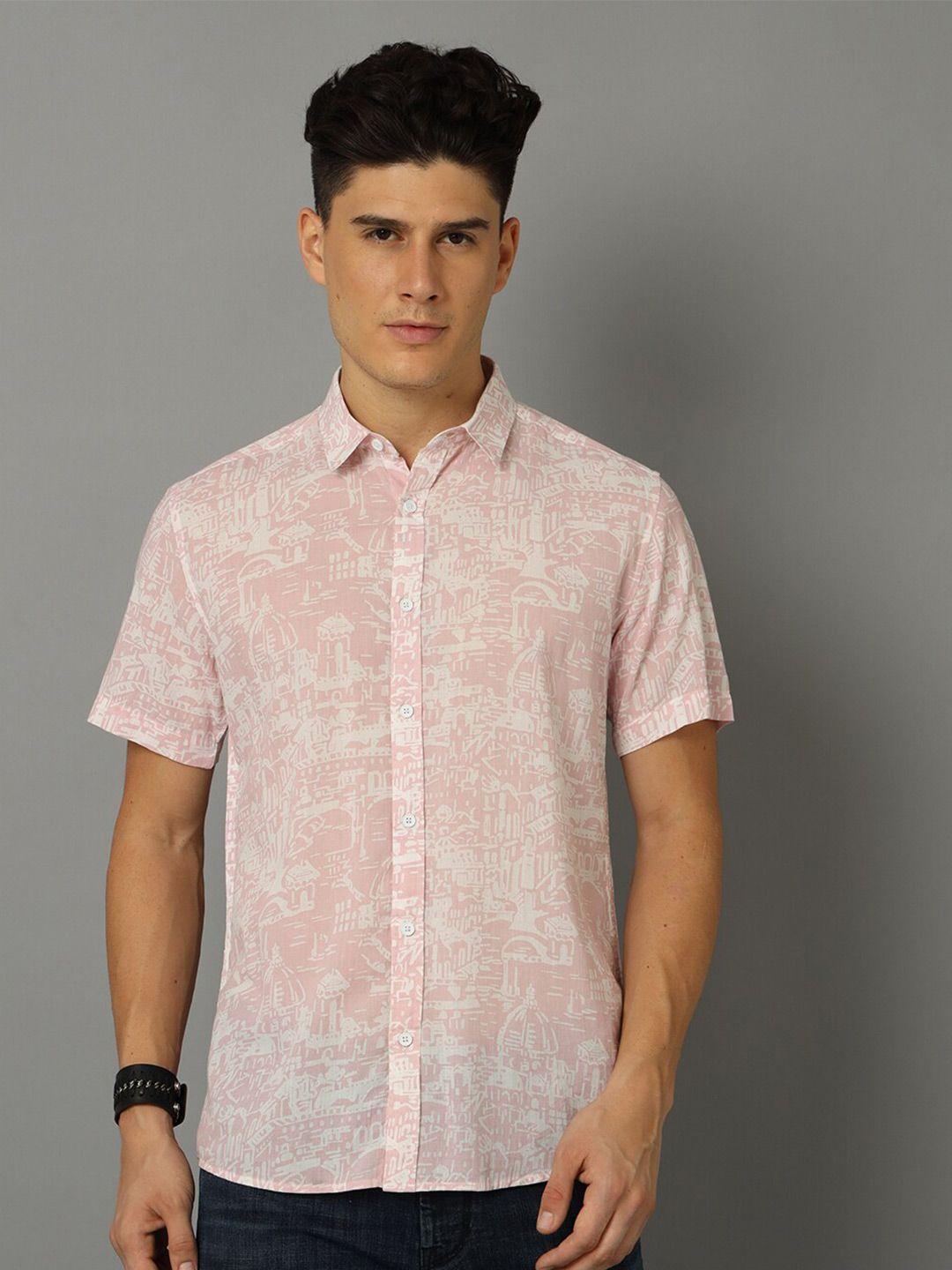 voi jeans slim fit abstract printed casual shirt