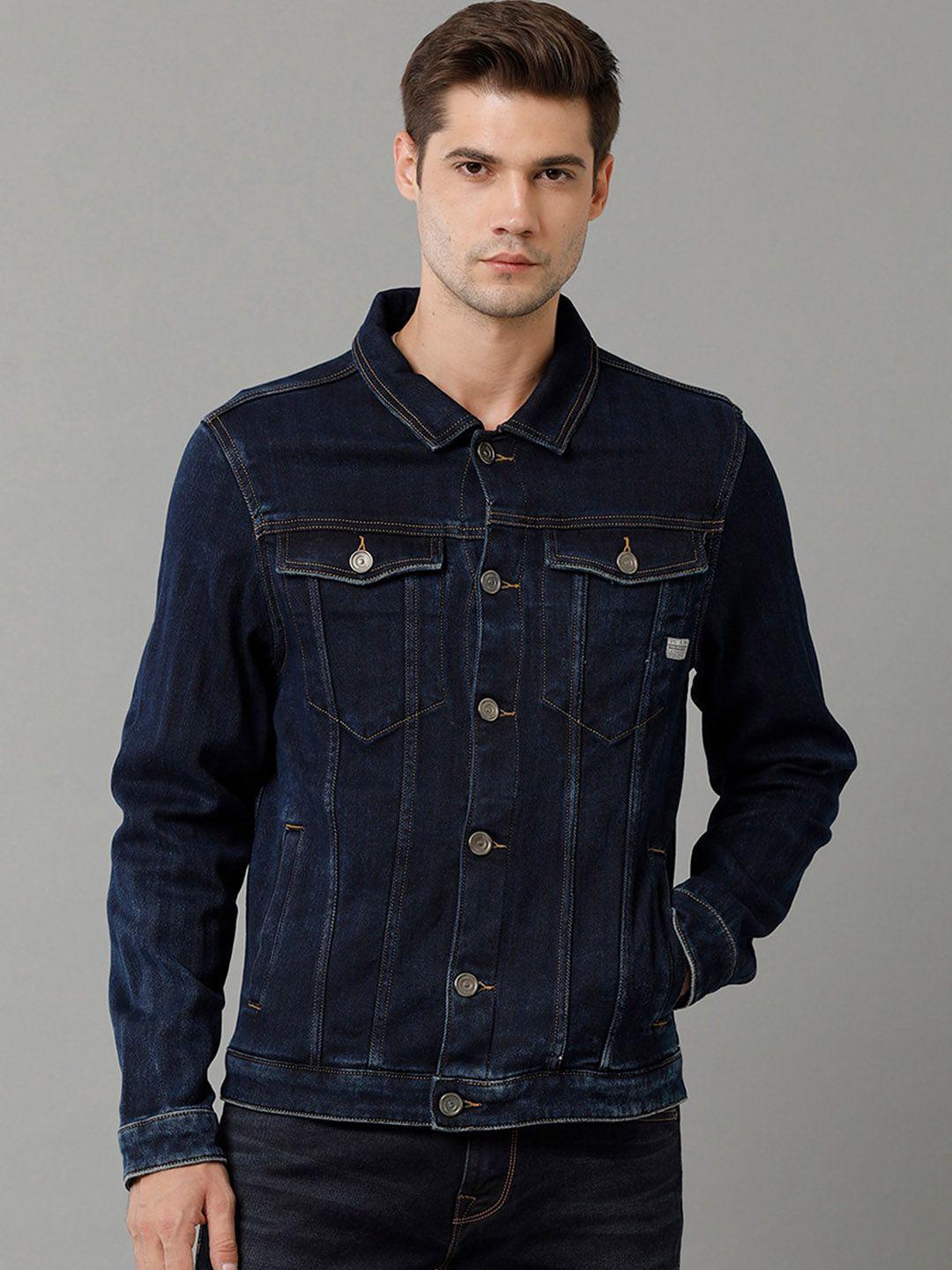 voi jeans spread collar cotton denim jacket