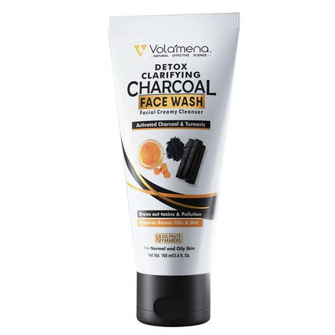 volamena detox clarifying charcoal facial creamy cleanser (100 ml)