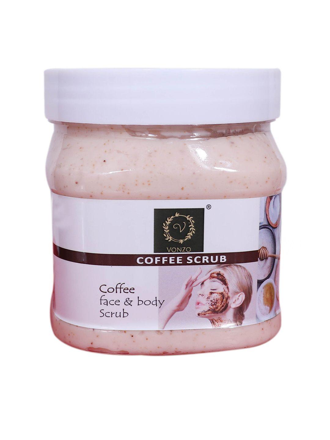 vonzo paraben-free coffee face & body scrub - 500 ml