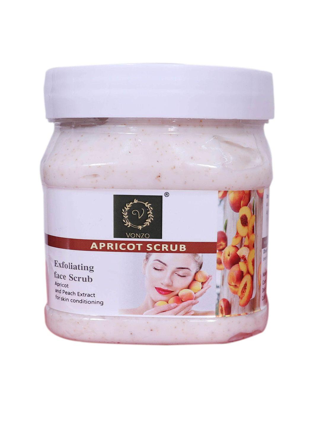 vonzo paraben-free apricot face scrub & exfoliator with peach - 500 ml