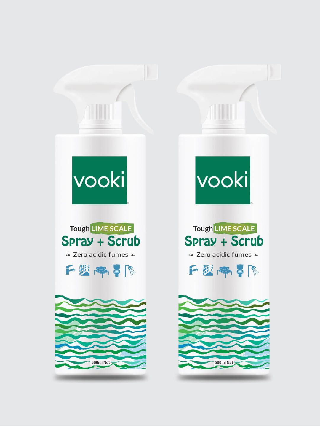 vooki pack of 2 white stain descaler remover, spray & scrub cleaner