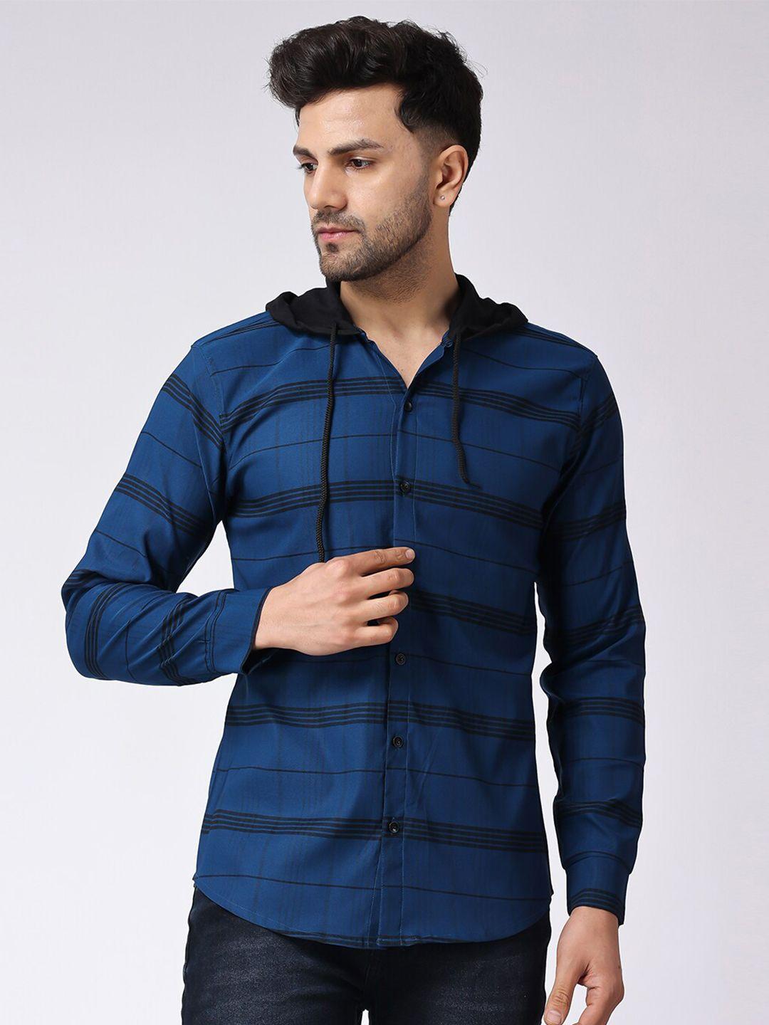 voroxy hooded checked casual shirt