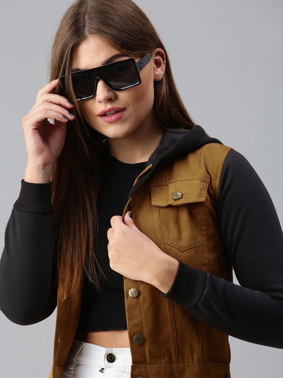 voxati women brown solid tailored jacket