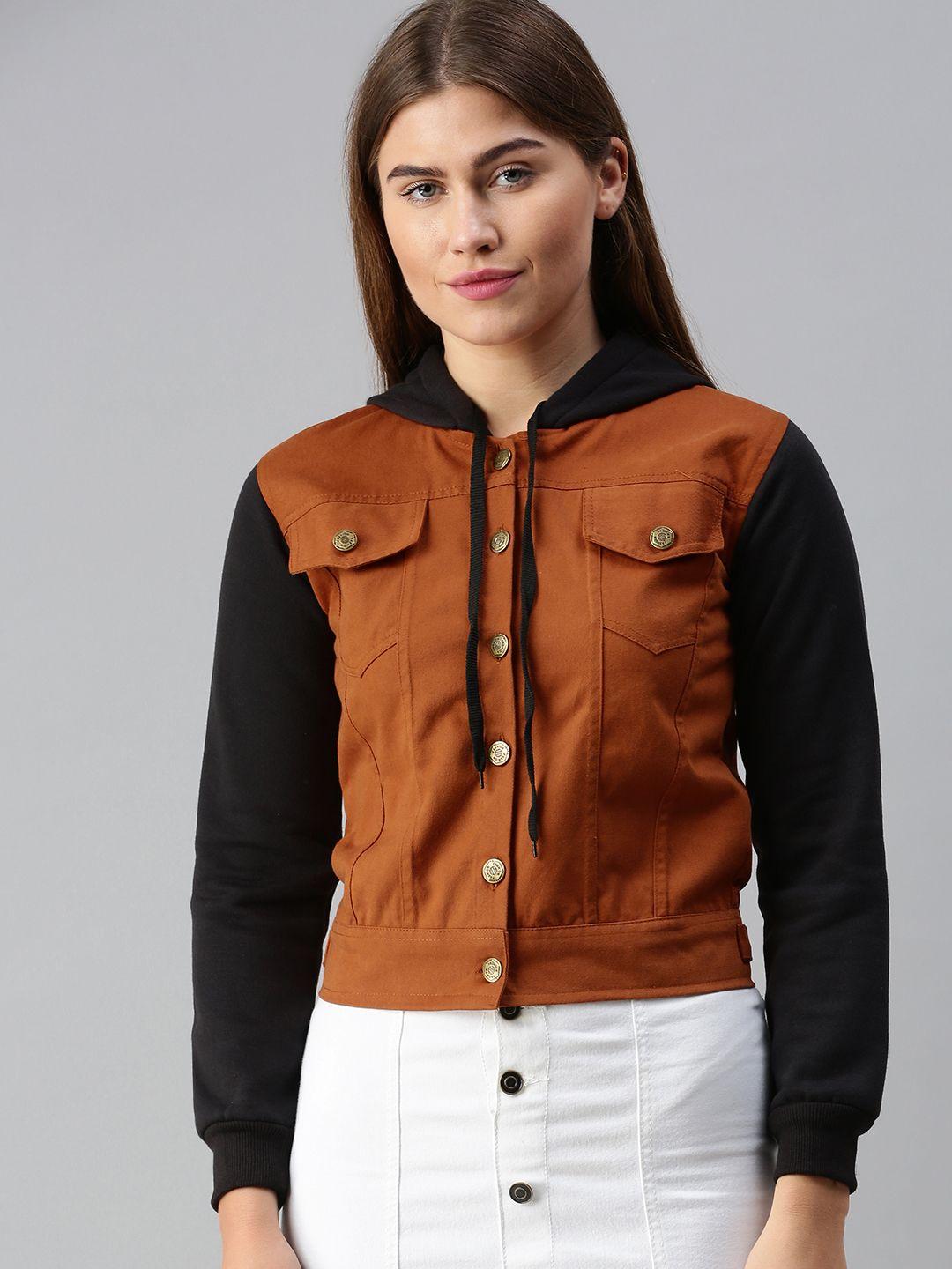 voxati women rust solid tailored jacket