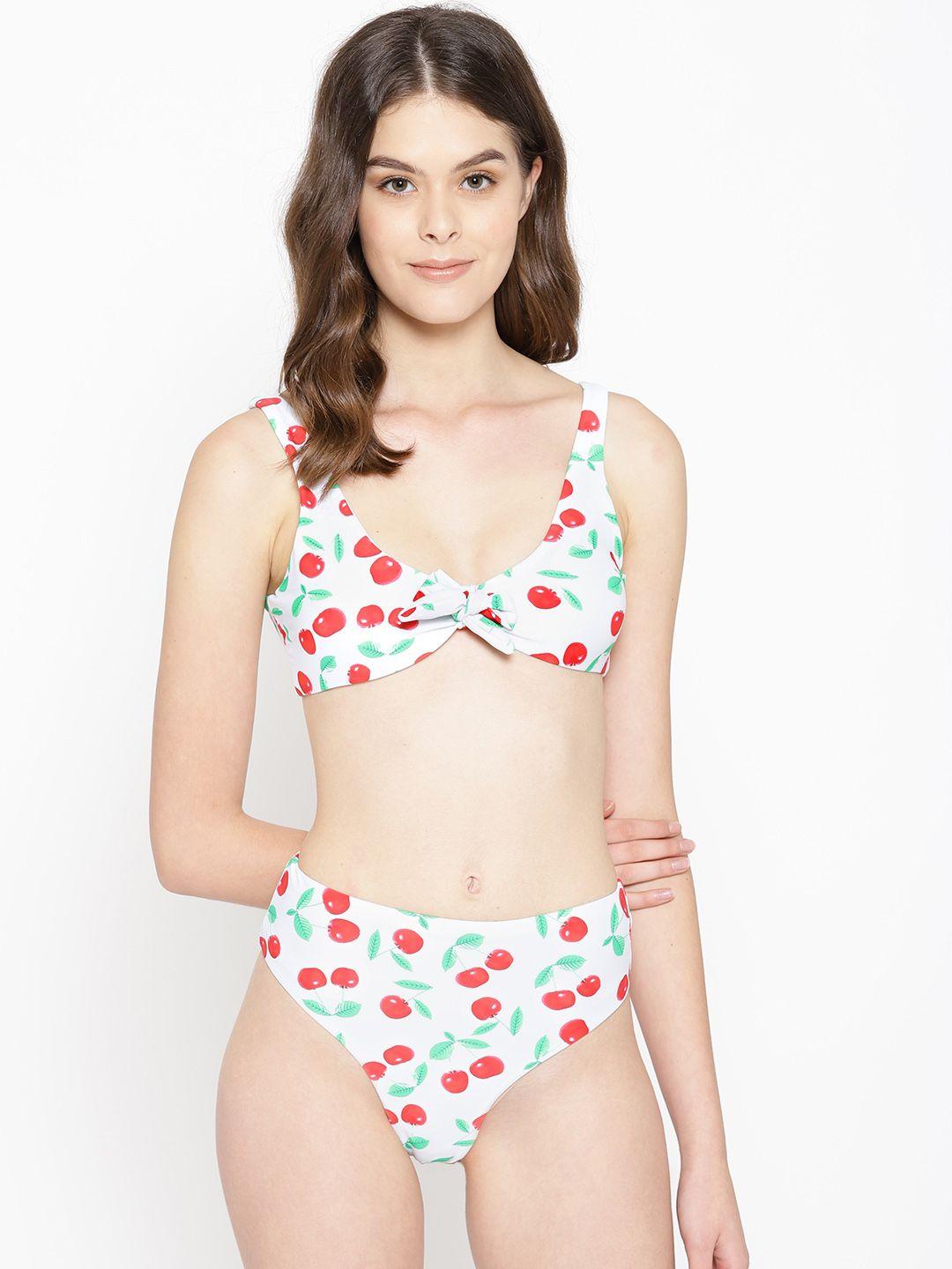 voxati women white & red printed swim bikini set bik614-xxl