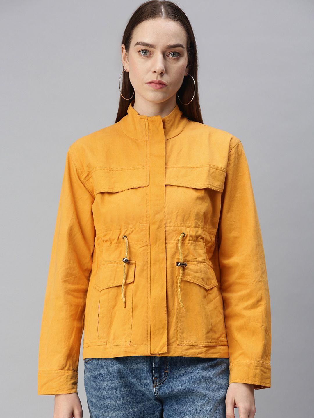 voxati women yellow denim jacket