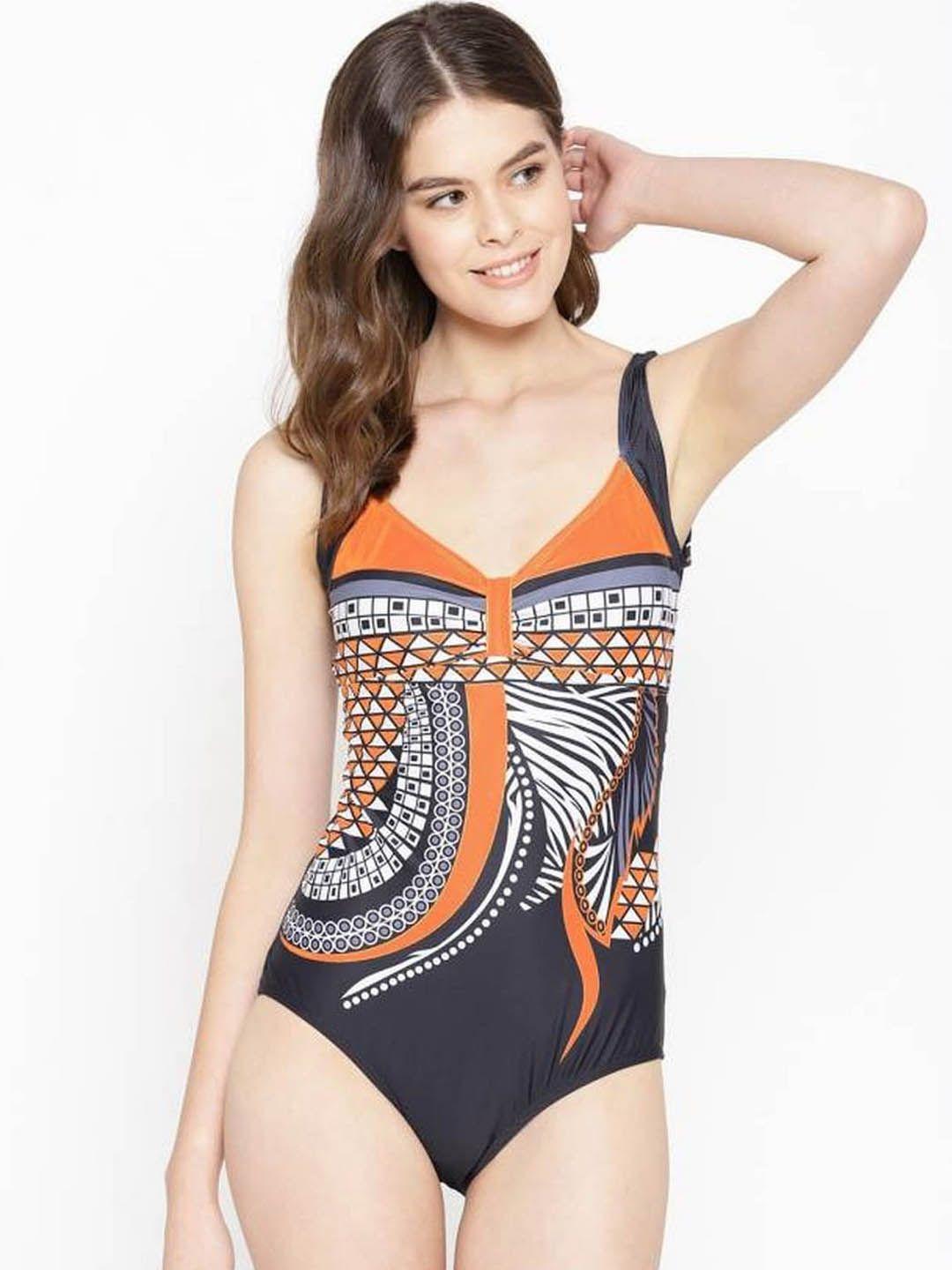 voxati abstract printed medium coverage swim bodysuit