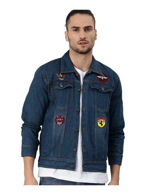 voxati blue full sleeves shirt collar denim jacket