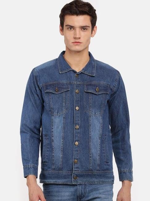 voxati blue full sleeves shirt collar denim jacket