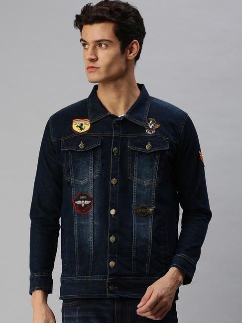 voxati blue full sleeves shirt collar denim jacket