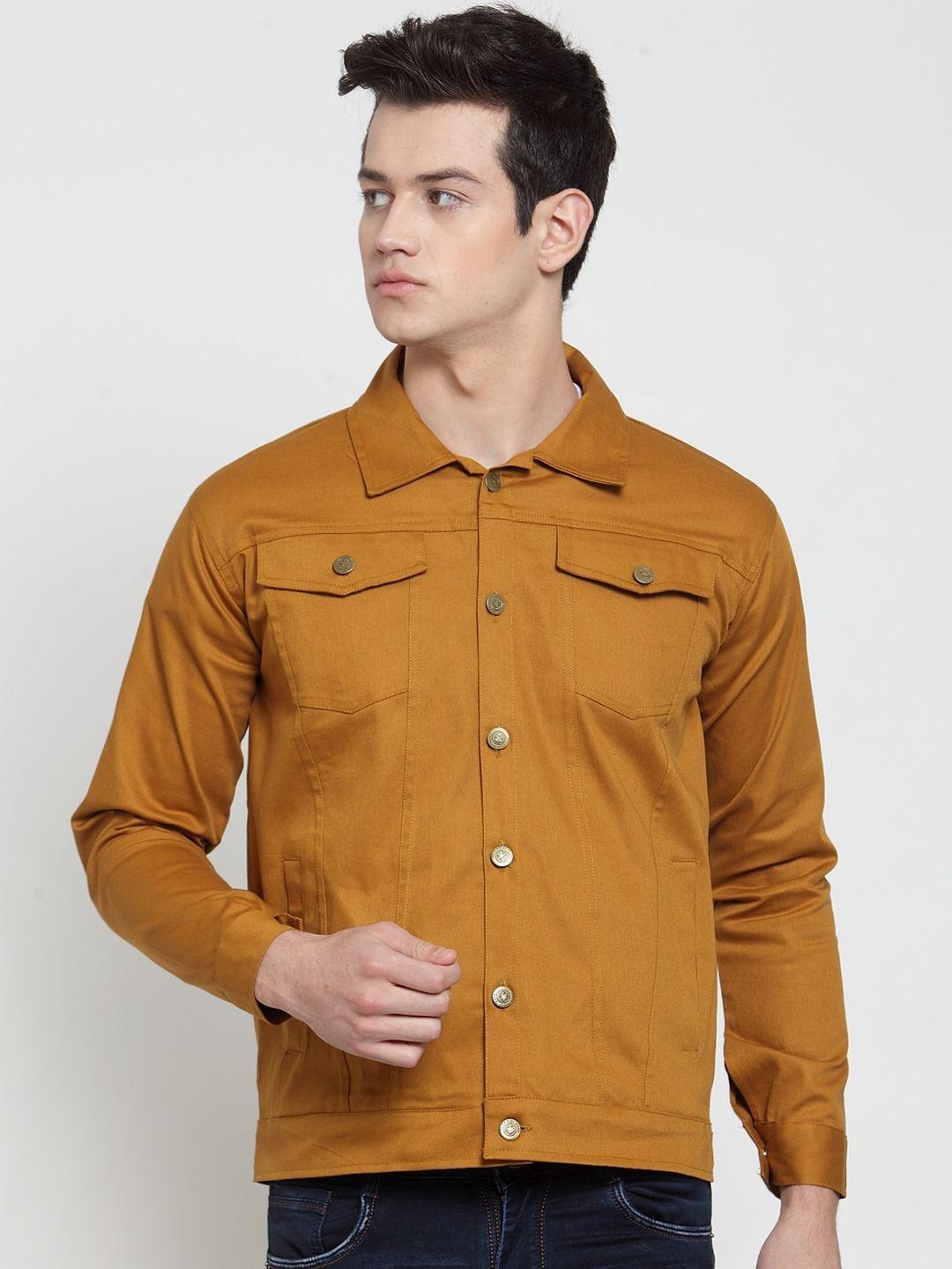 voxati men mustard denim jacket