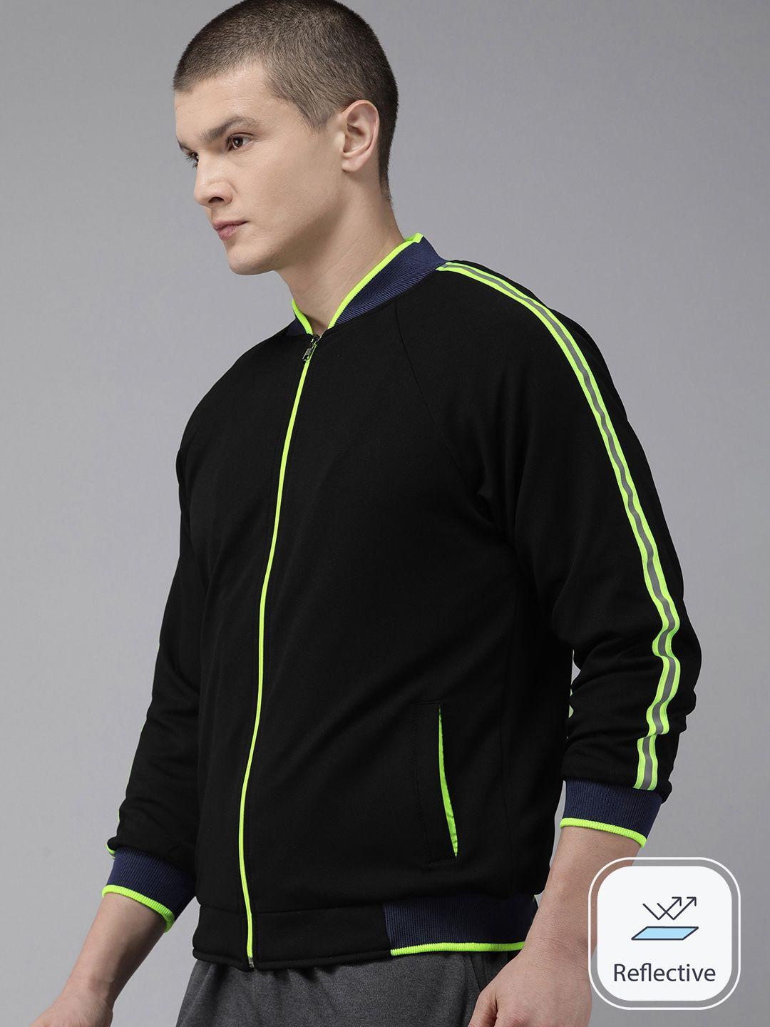 voxati men striped reflective sporty jacket