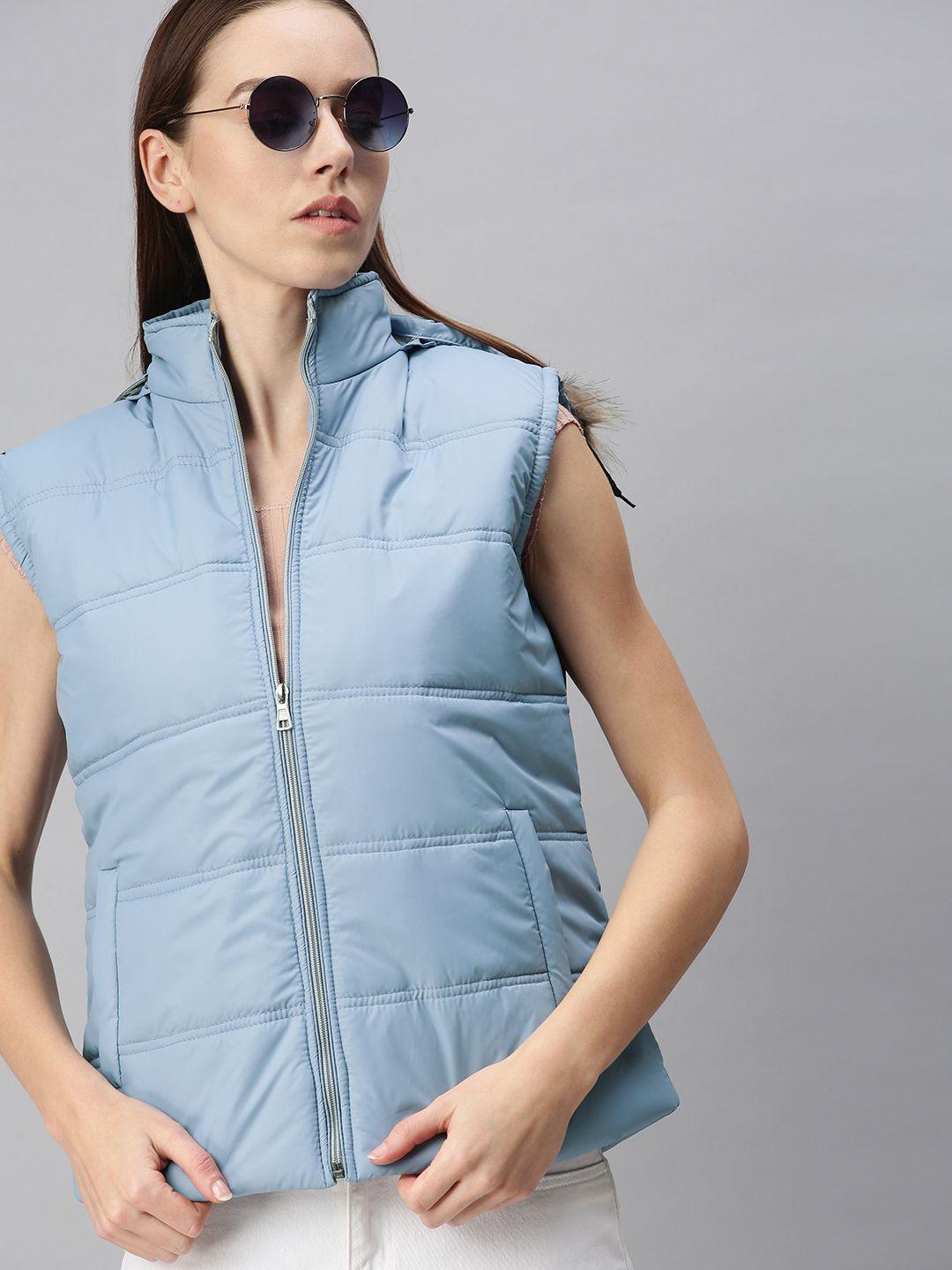 voxati women blue padded jacket