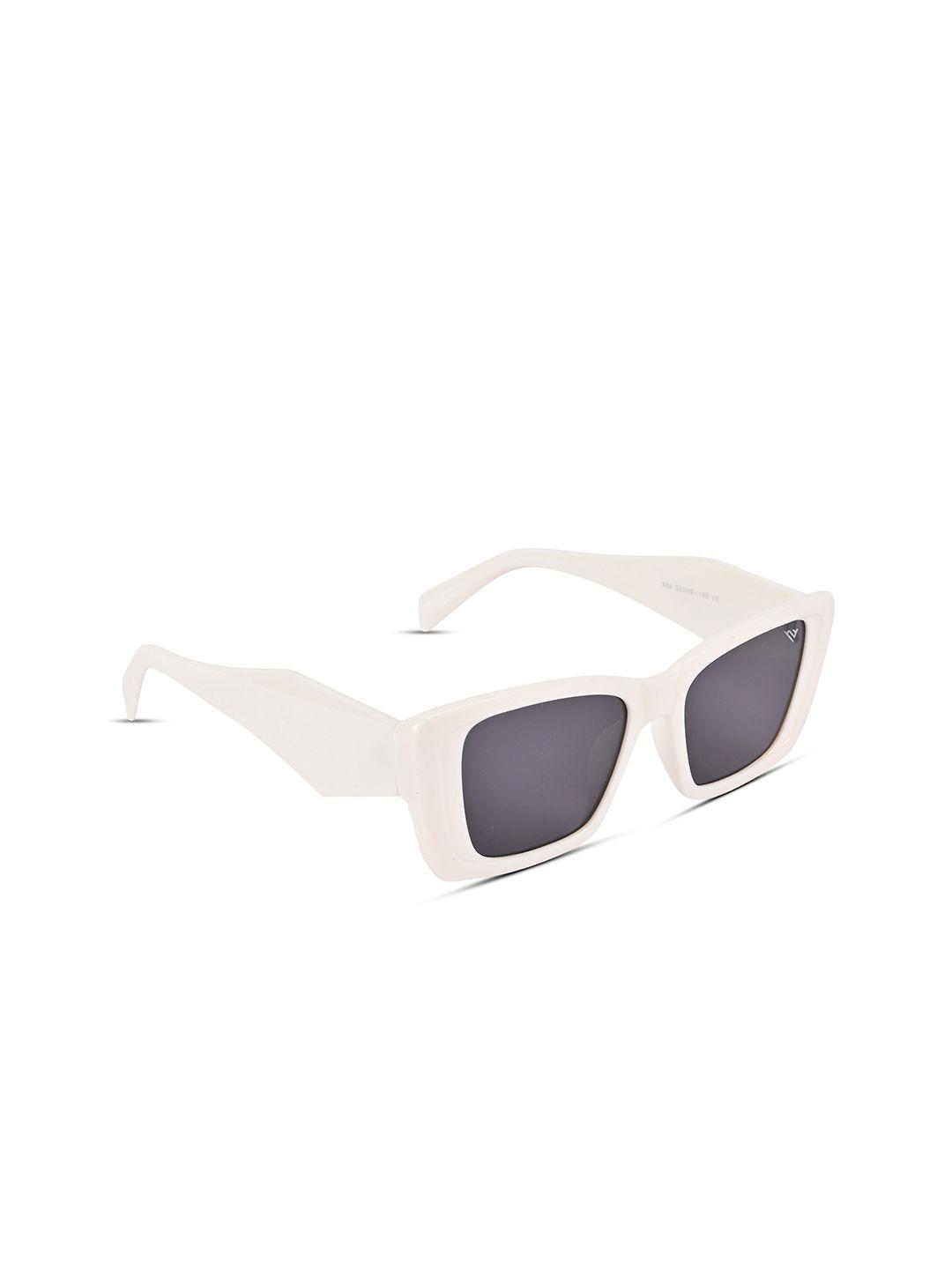voyage unisex black lens & white wayfarer sunglasses with uv protected lens