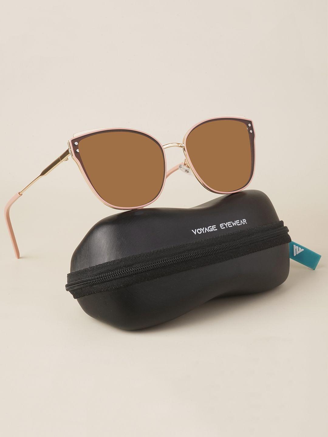 voyage women brown cateye sunglasses 5852mg2858