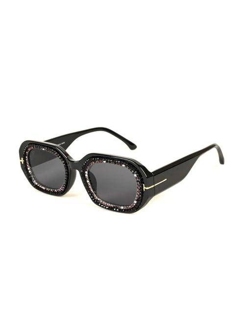 voyage black oval uv protection sunglasses for women