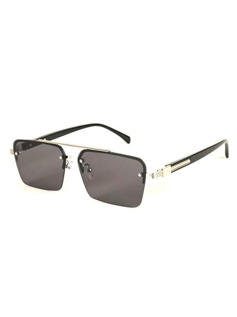 voyage black rectangular uv protection unisex sunglasses