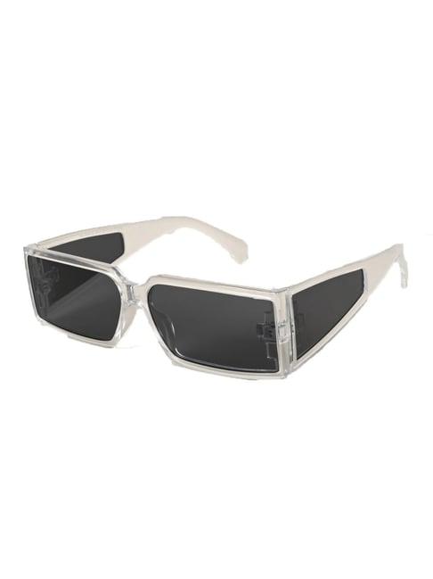 voyage black rectangular uv protection unisex sunglasses