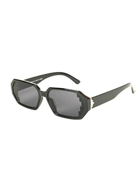 voyage black rectangular uv protection unisex sunglasses