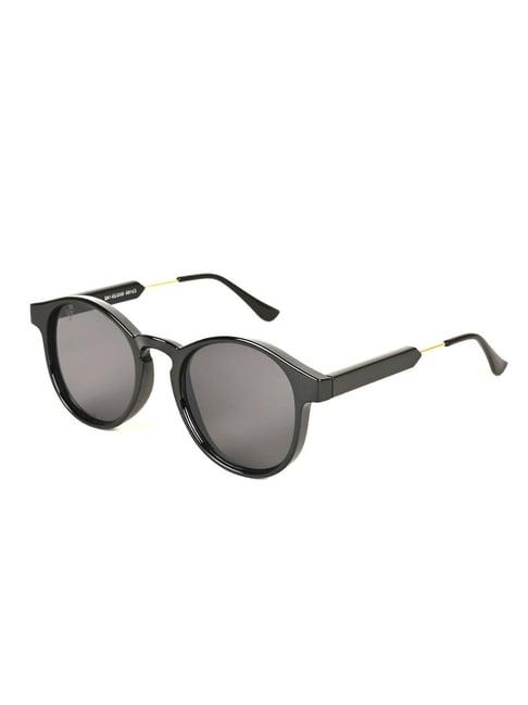 voyage black round uv protection unisex sunglasses