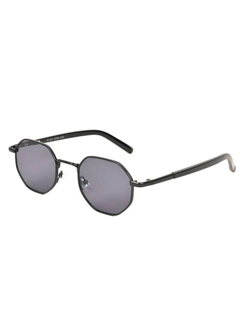 voyage black round uv protection unisex sunglasses