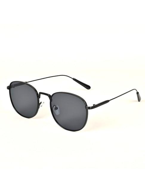 voyage black round uv protection unisex sunglasses