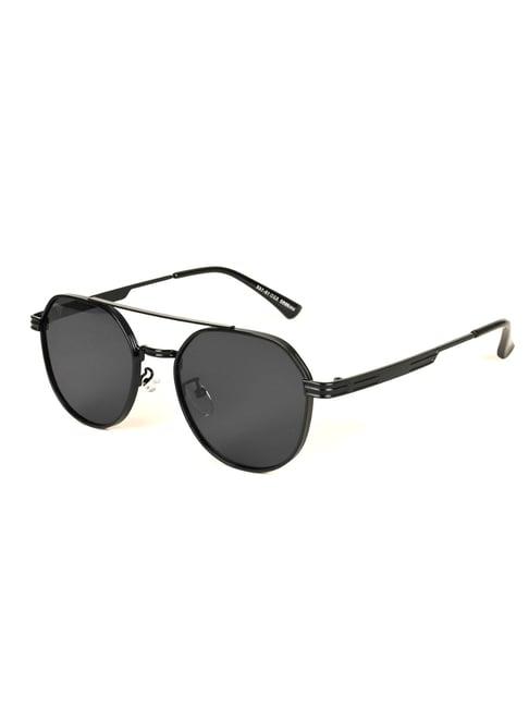 voyage black round uv protection unisex sunglasses