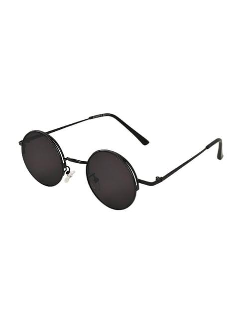 voyage black round uv protection unisex sunglasses