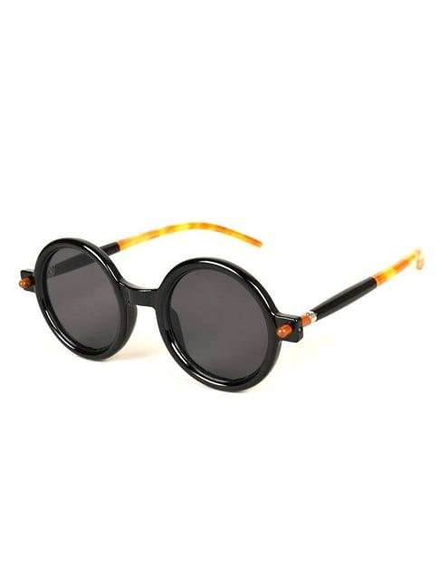 voyage black round uv protection unisex sunglasses